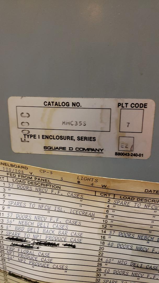 200A Square D NQOD 208/120v Panelboard w/ Lighting Contractor(S6LLST11860)