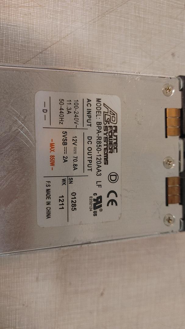 *Pickup Only* Altec Power Systems BPA-R850-120AA3(S6LLST12069)