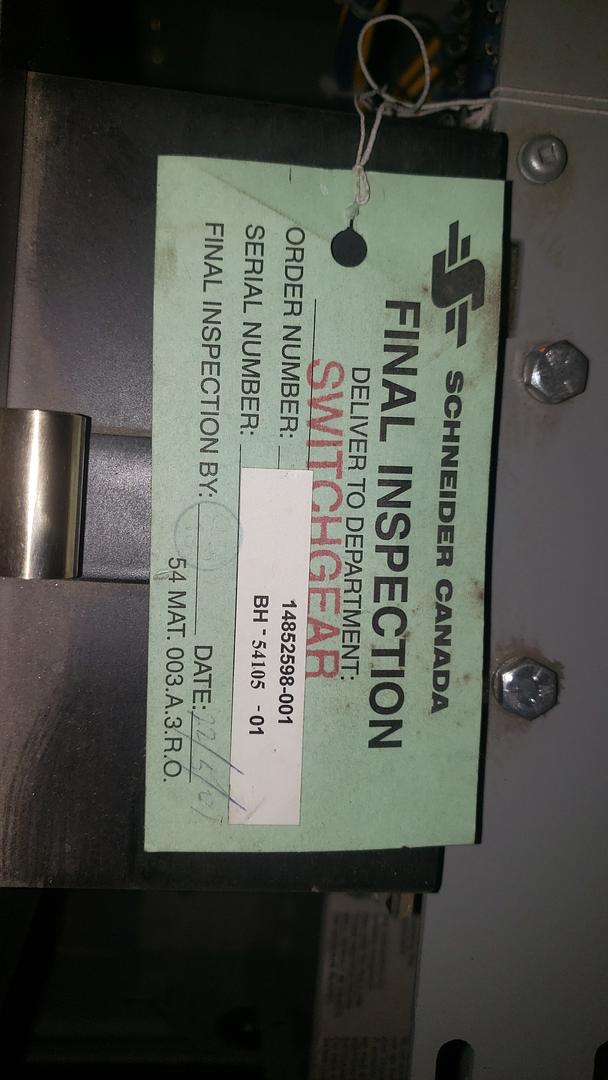 Federal Pioneer 50H3 Breaker 1600A 120V(S6LLST6958)