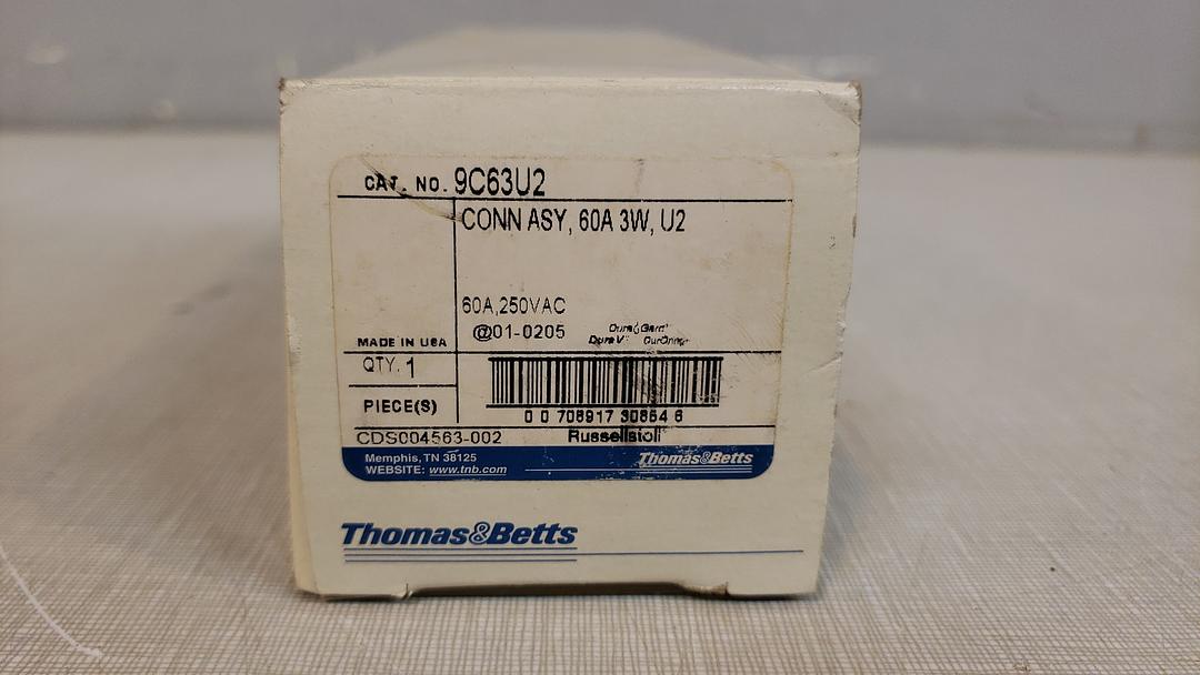Lot of 5 Thomas Betts Russellstoll 9C63U2 DuraGard Connector 60A 250VAC(S6LLST10851)