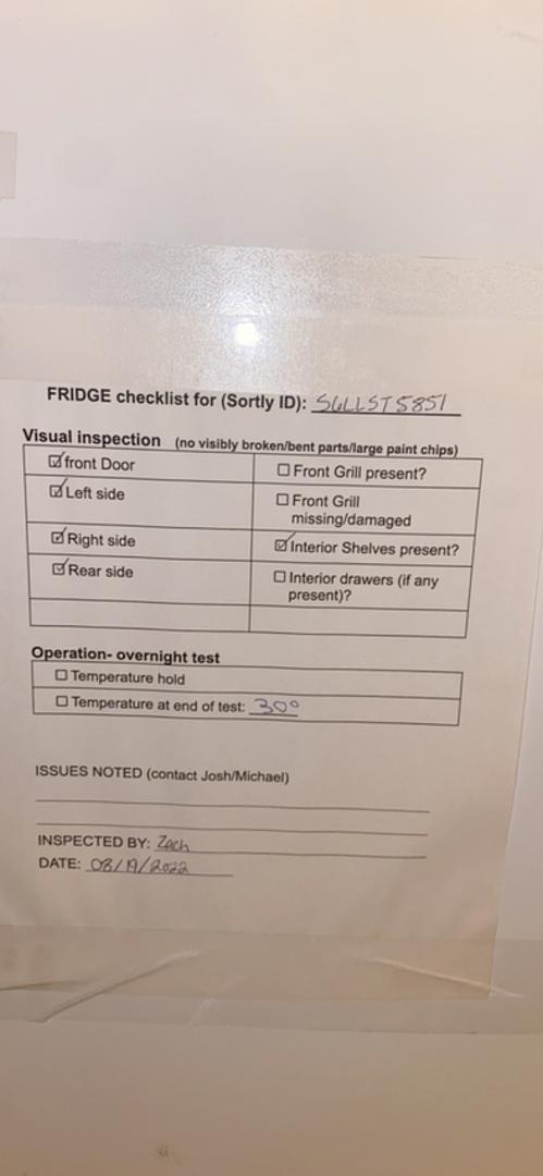 VWR Lab Refrigerator SR-L4110W Tested 30° Under Counter(S6LLST5851)