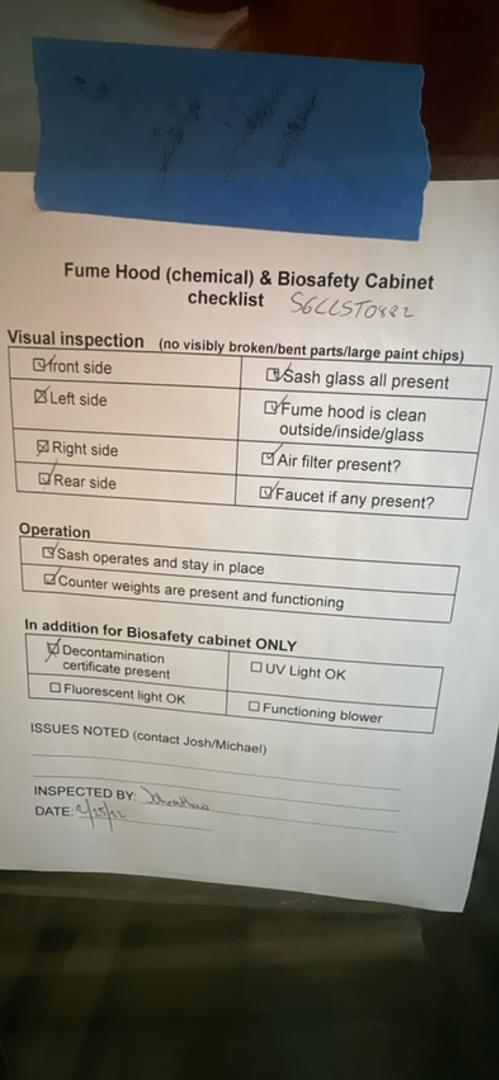 6' Fisher Hamilton SAFEAIRE Fume Hood Stainless Interior(S6LLST0882)
