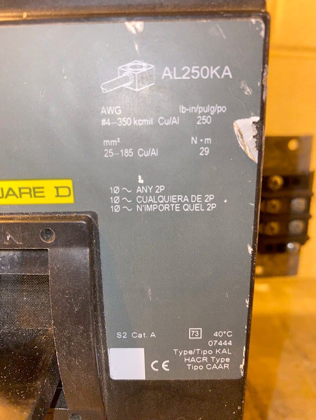 225A Square D Circuit Breaker KAL362251021(S6LLST1316)