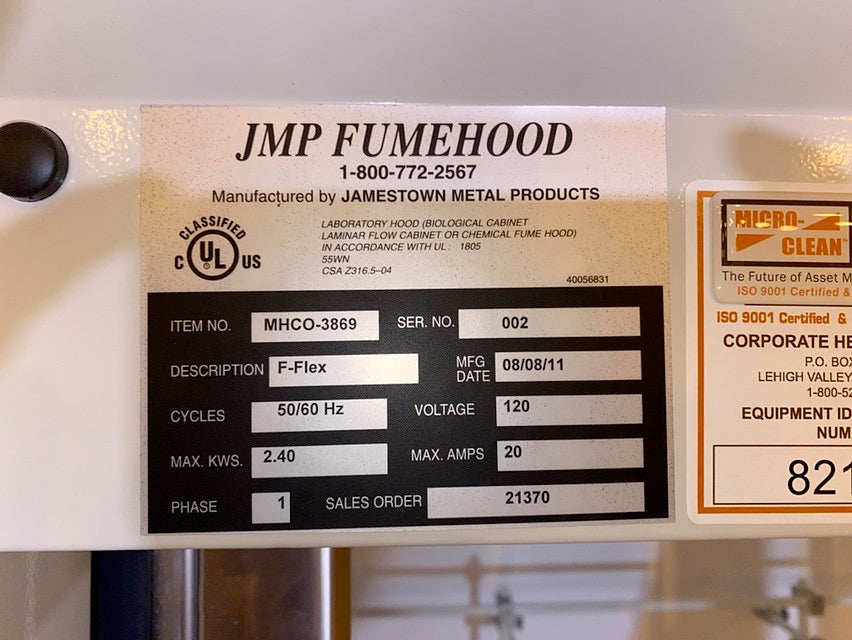 6' Jamestown F-Flex Fume Hood Ducted Chemical Type w/ Stand (S6LLST0864)(S6LLST0864)