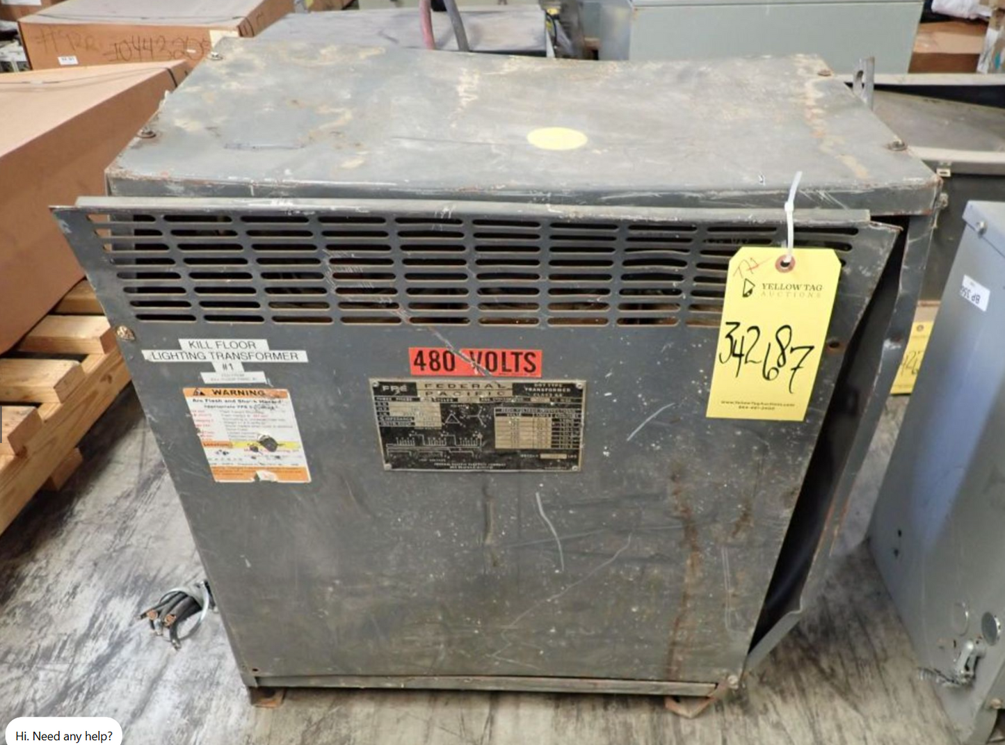 Federal Pacific 45KVA Dry Type Transformer 480v x 208/120v