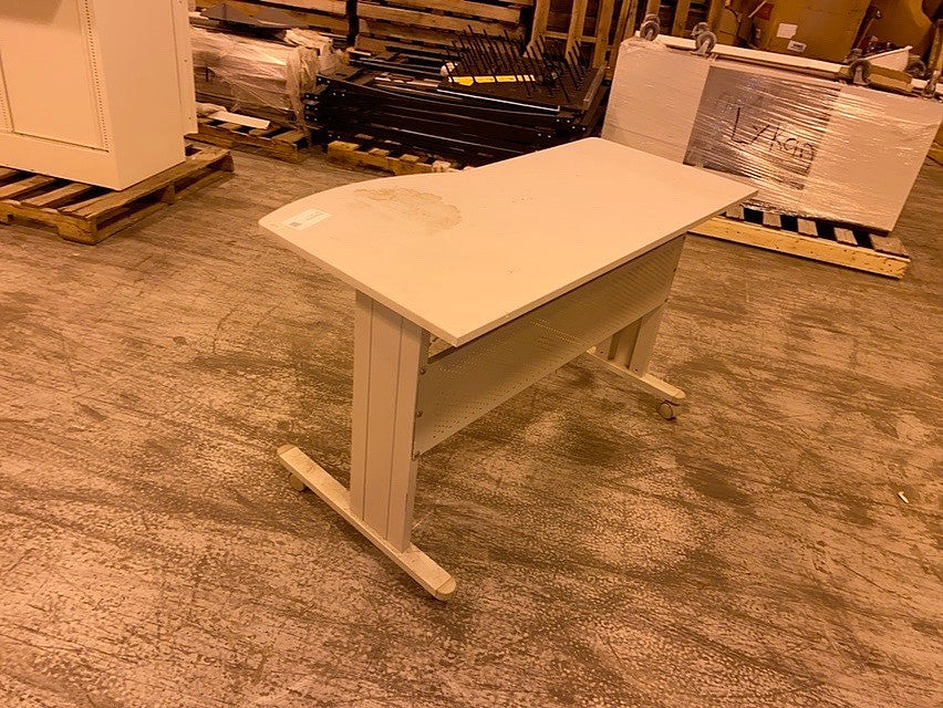 4' Seated Height Rolling work desk w/ Pull out key pad holder(S6LLST0964)