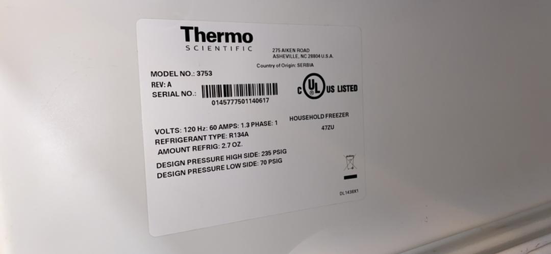 Thermo Scientific Undercounter Refrigerator 3753 Tested(S6LLST6174)