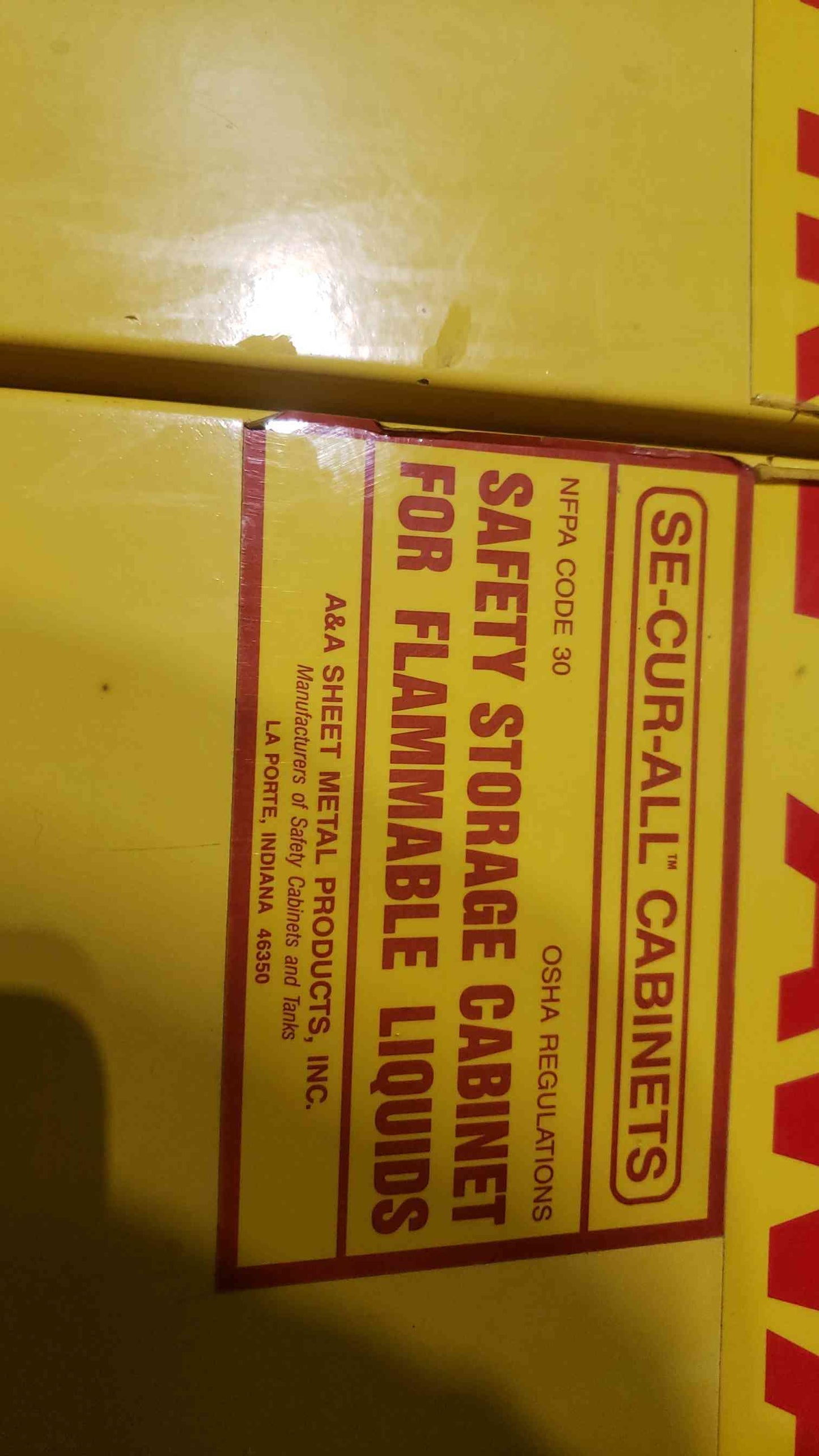 36x22x35 Flammable Yellow Cabinet(100233)