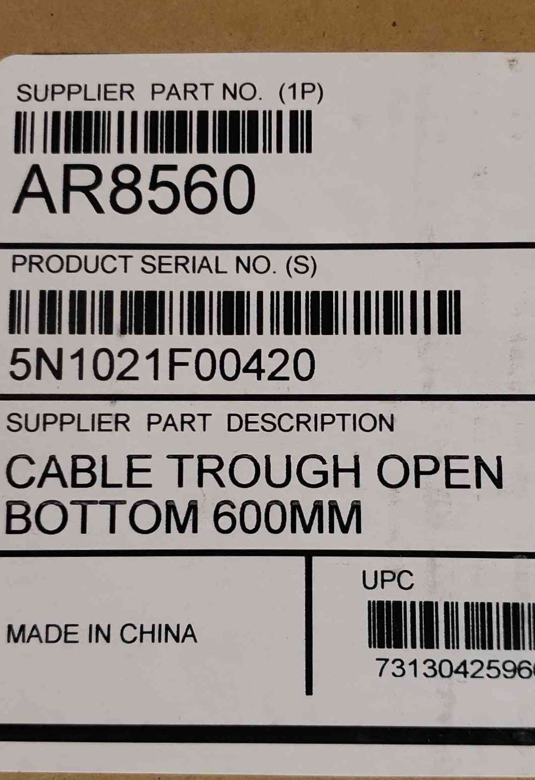 APC AR8560 Cable Trough 600MM NEW(100705)