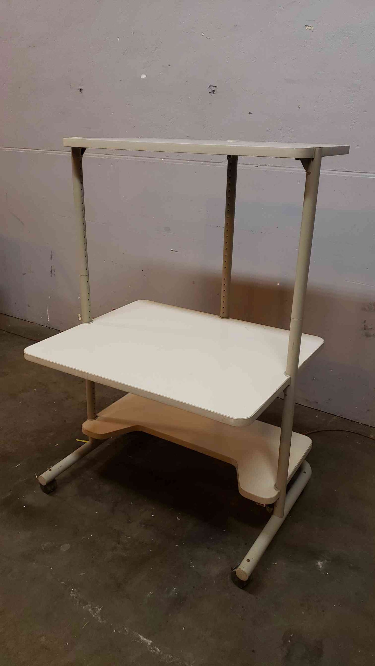 3' Rolling Adjustable Three Tier Wooden Desk (SKU: 1938AA)(1938AA)