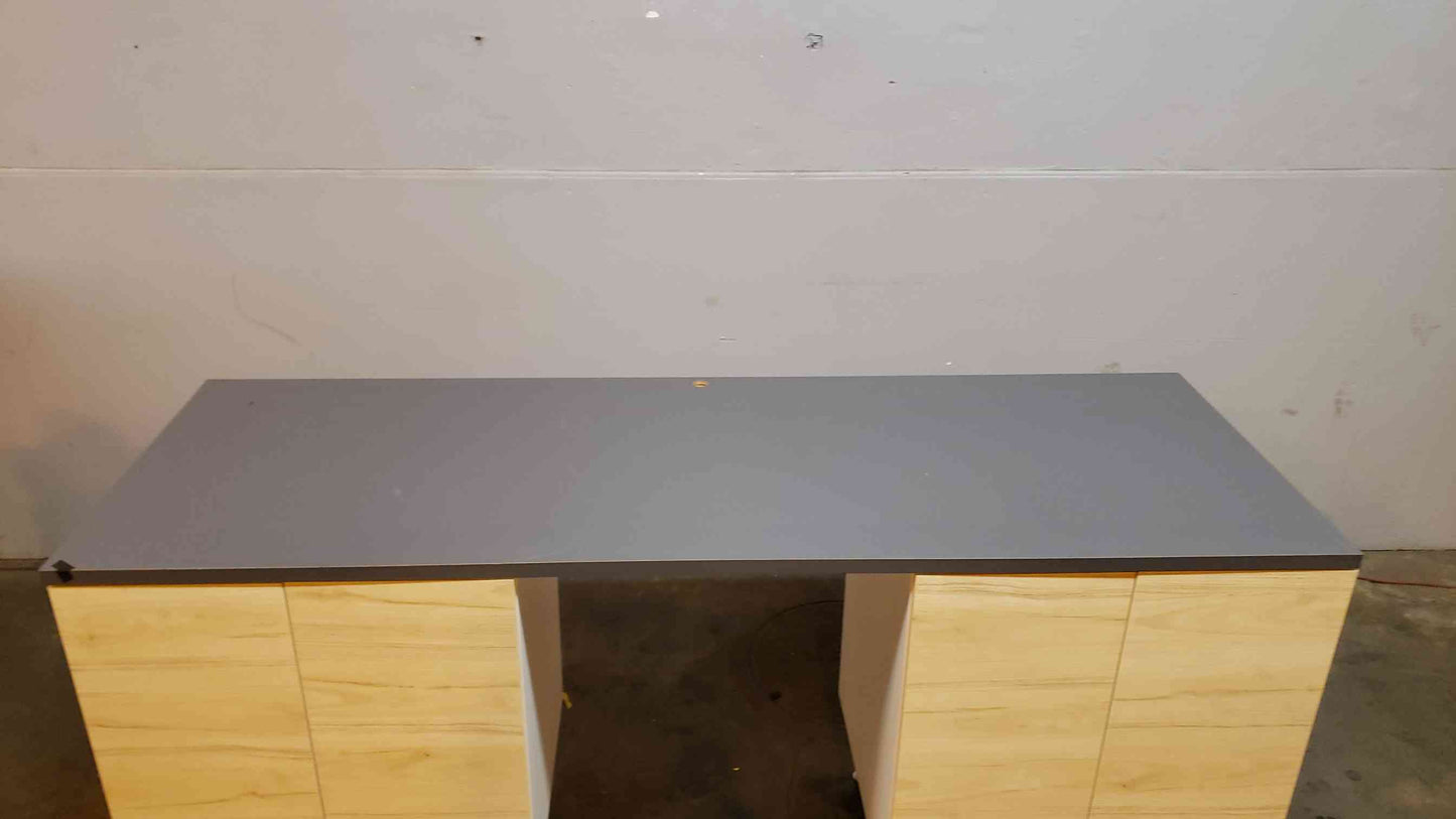 7' Lab Bench Table W/ 2 Storage Cabinets Wood w/ Counter Top(1932AA)