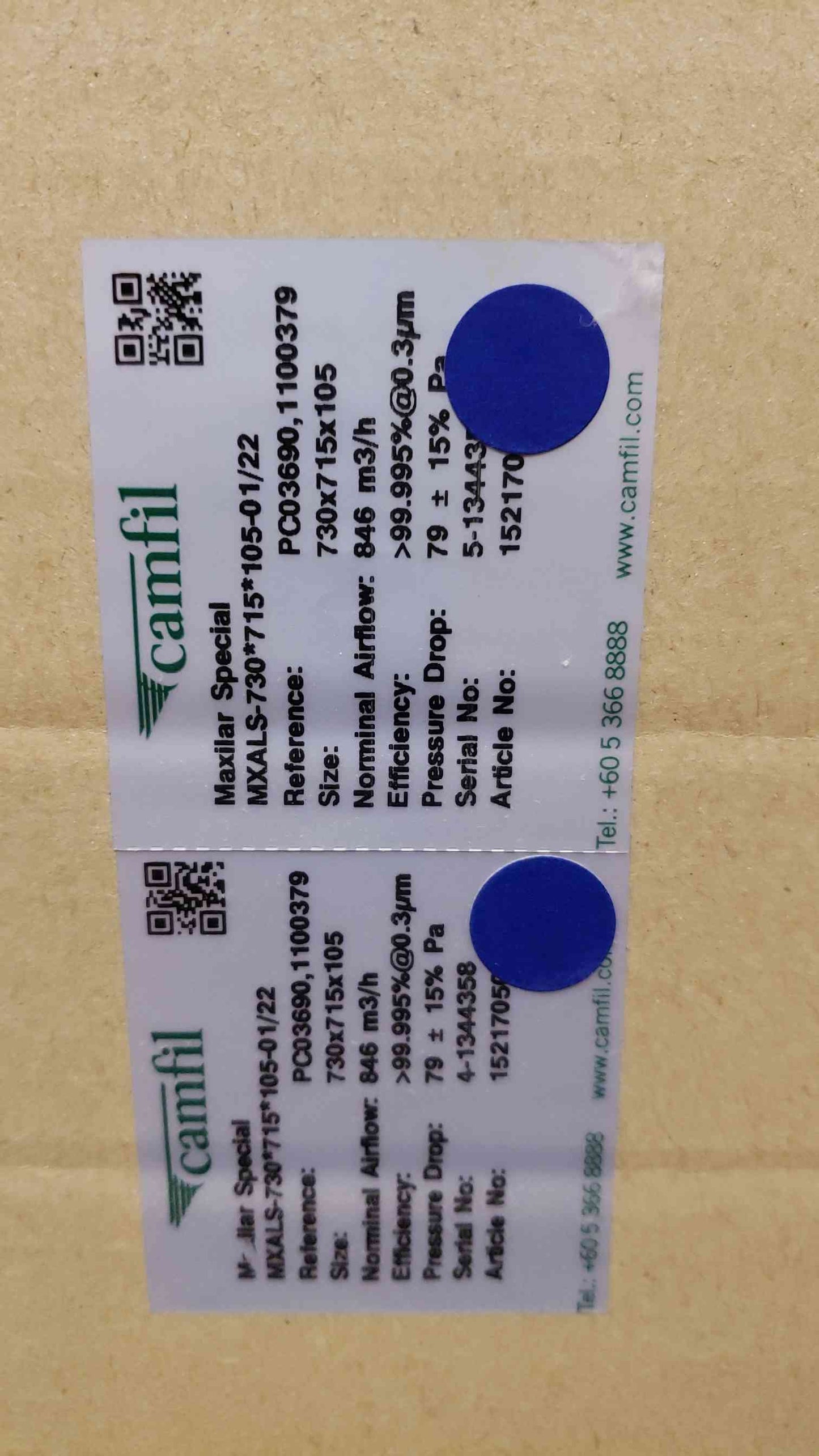 Camfil Filter H14 Maxilar Special MXALS-730 NEW (SKU: 2364AA)(2364AA)