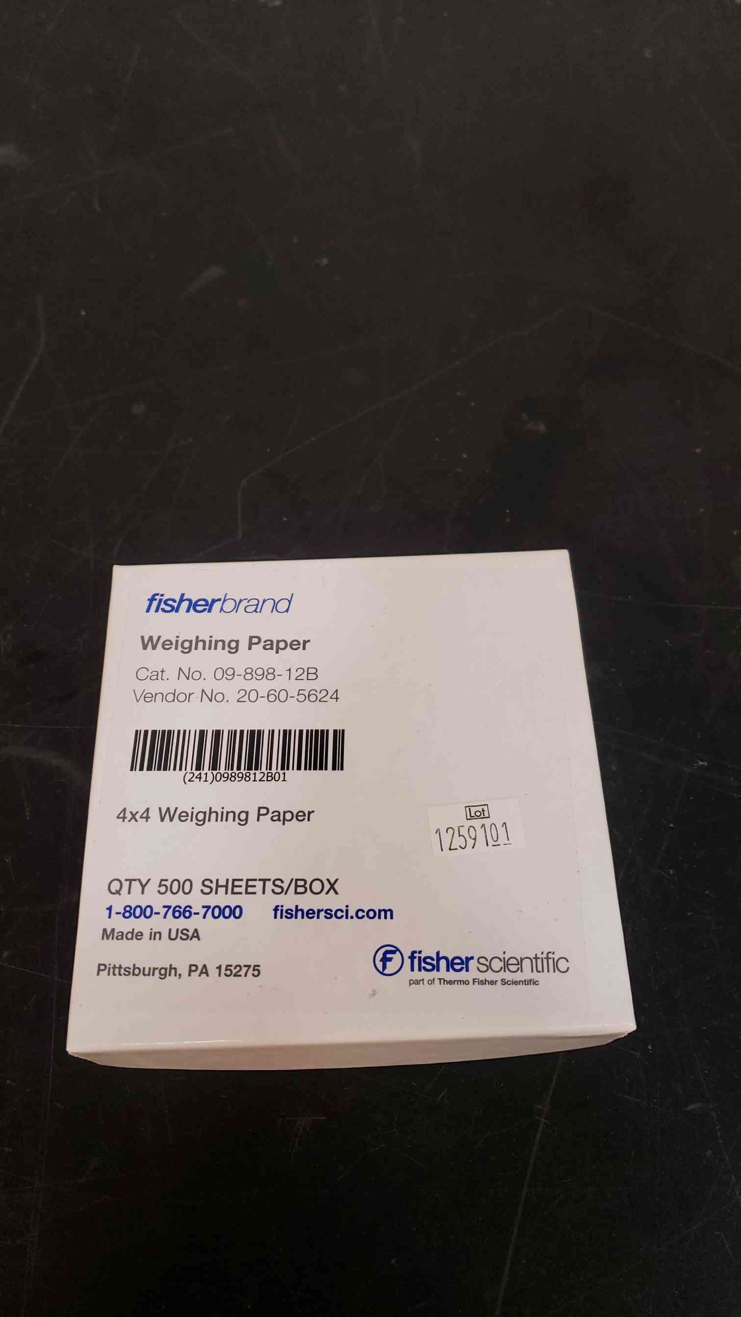 Lot of 8500 Fisherbrand 4x4 Weighing Paper 09-898-12B (SKU: 4896AA)(4896AA)
