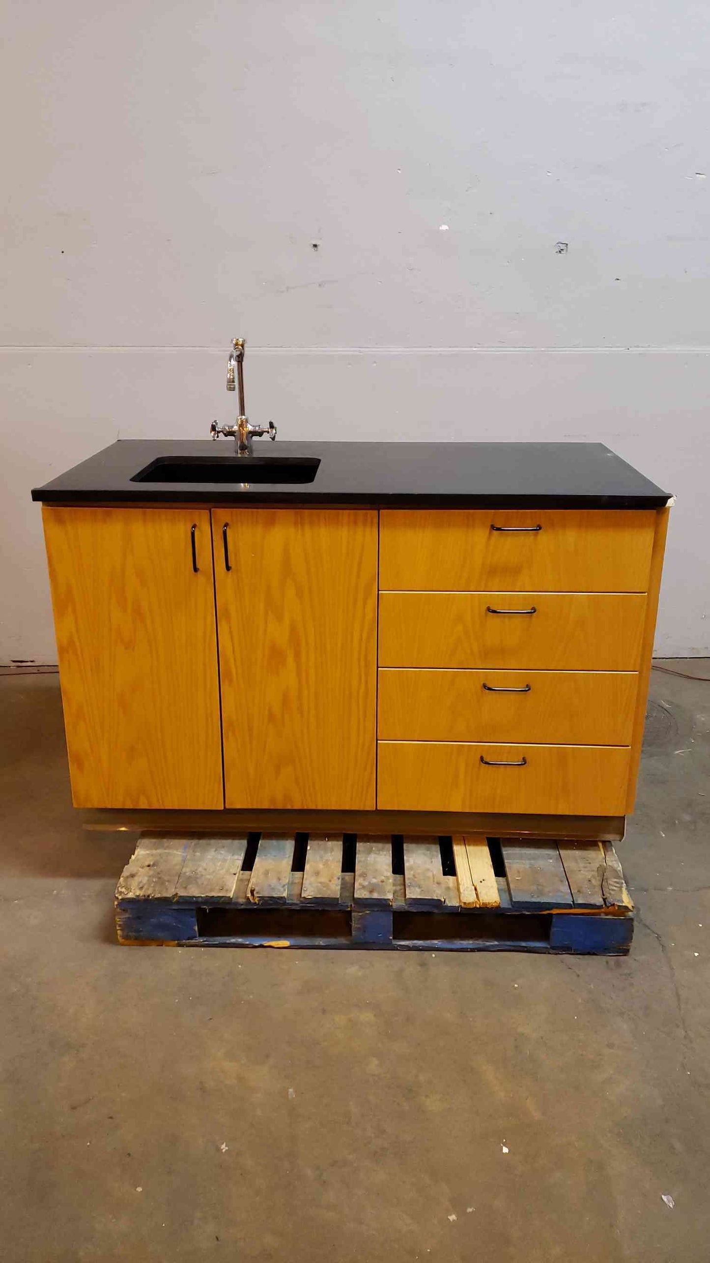 Jamestown 55" Lab Casework Sink w/ Drawers Epoxy Top & Faucet (SKU: 3943AA)(3943AA)