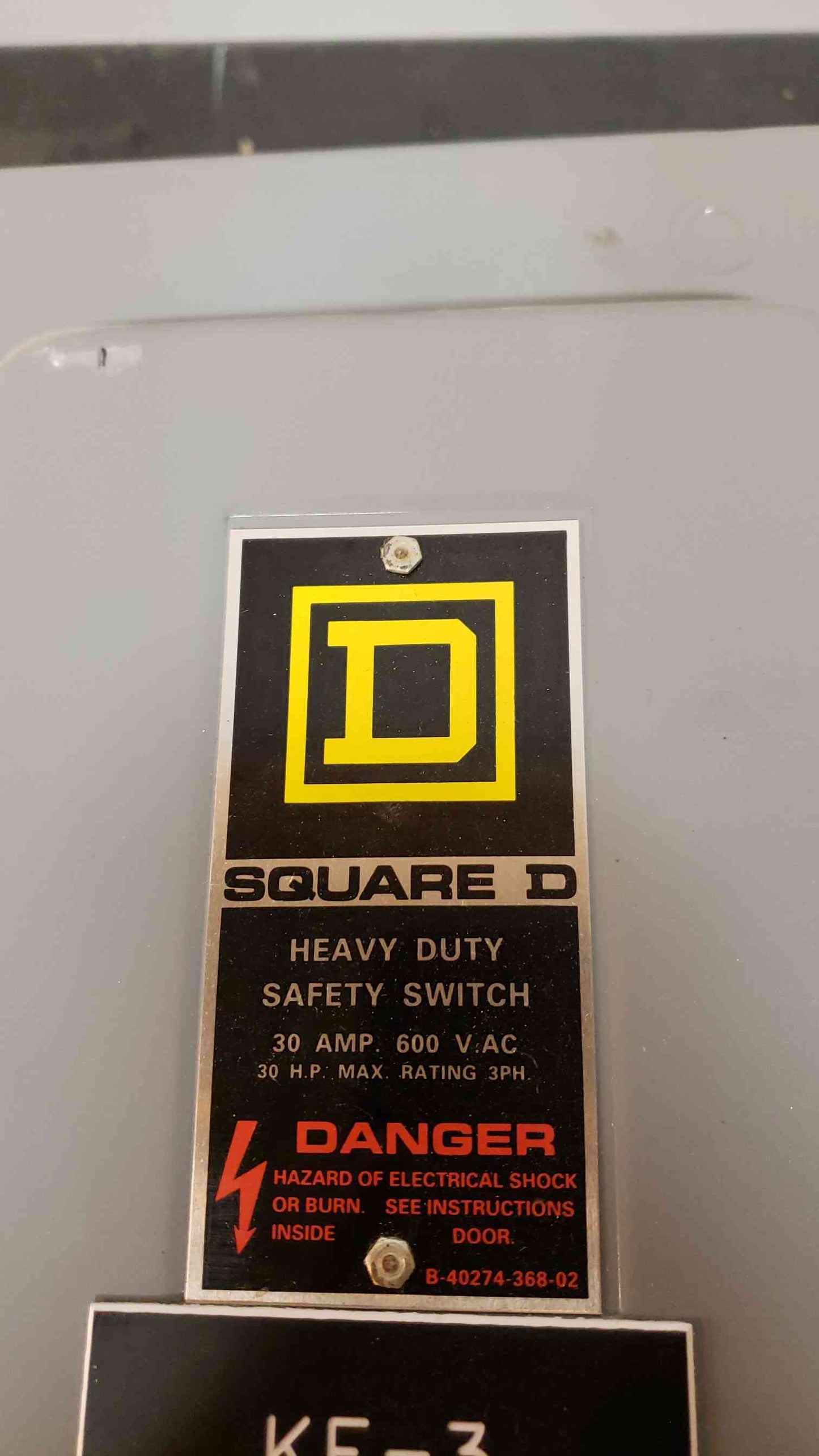30A Square D Heavy Duty Safety Switch HU361 (SKU: 3926AA)(3926AA)