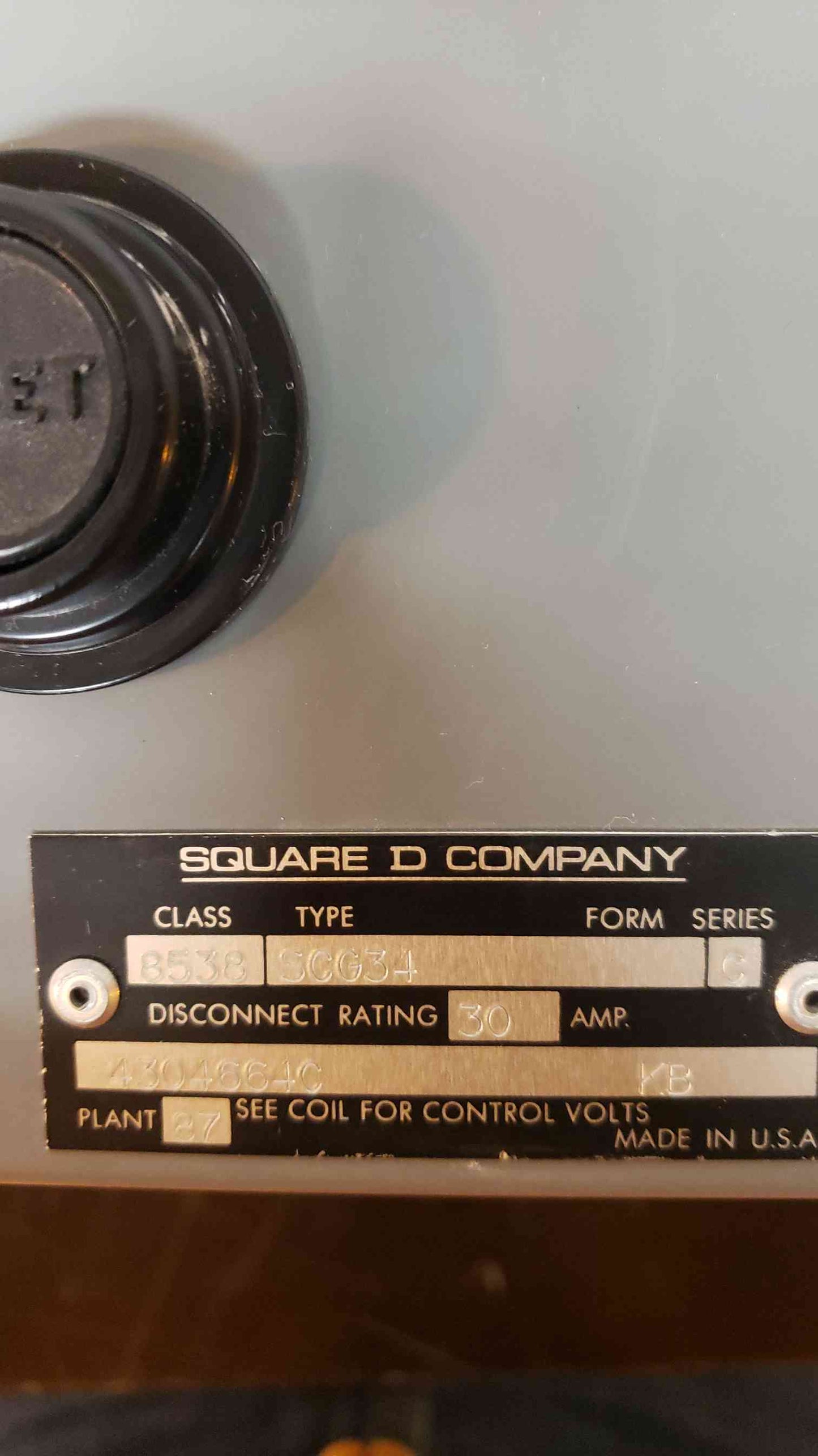 Square D Motor Control Type 1 Enclosure Size 1 8536 Starter (SKU: 3927AA)(3927AA)