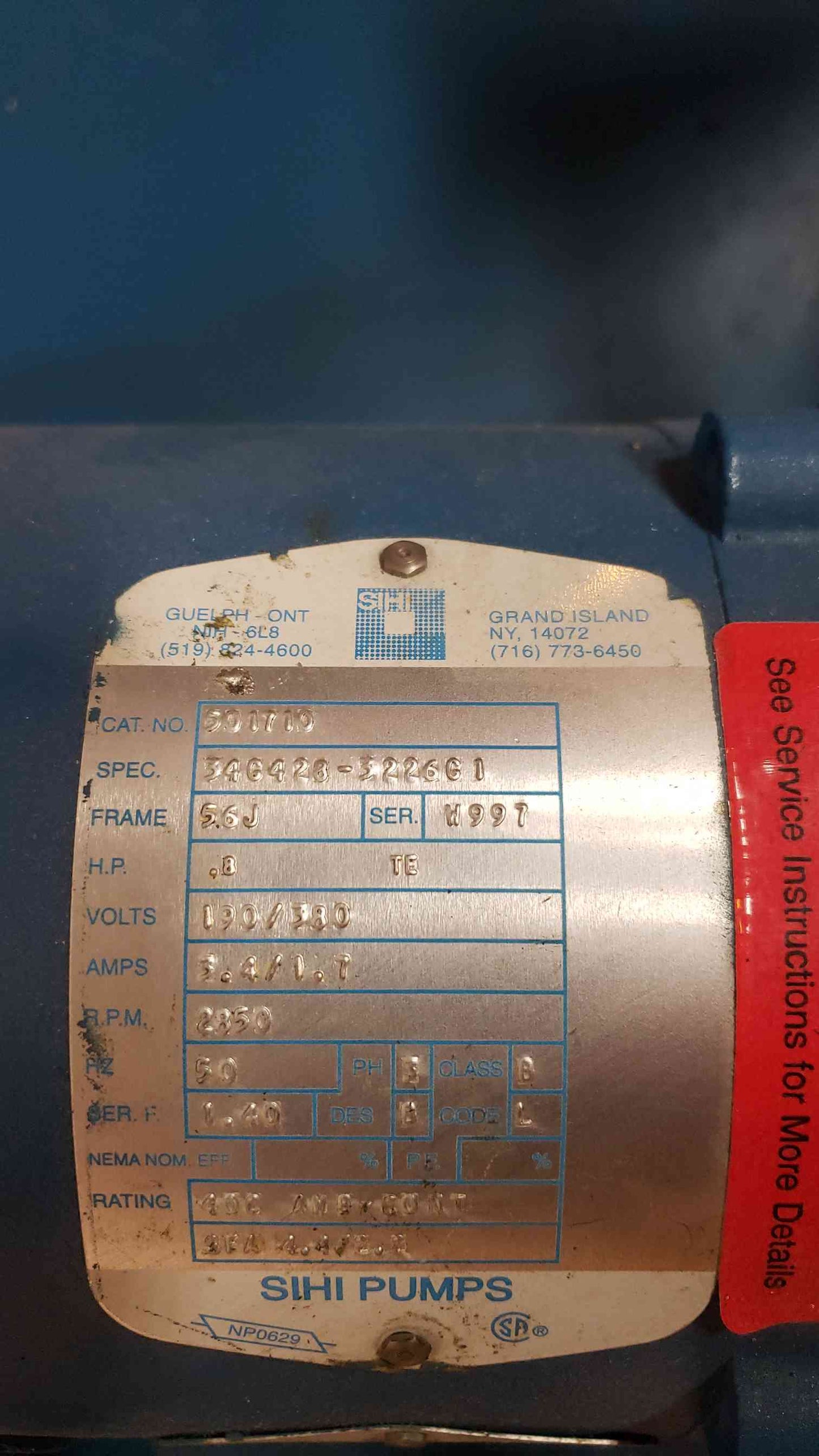 Sterling SIHI Air Compressor H100 .8HP (SKU: 3953AA)(3953AA)
