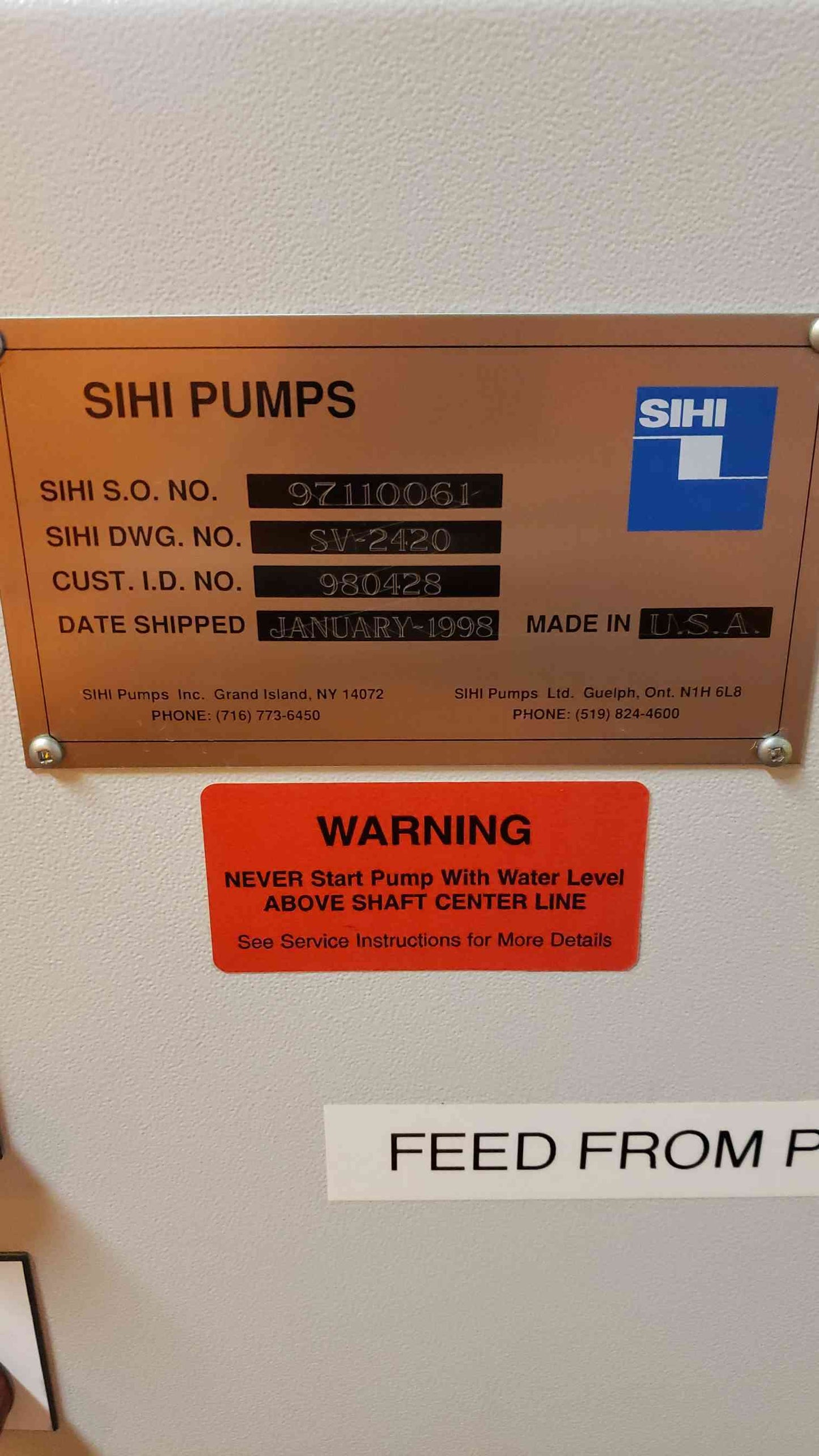 Sterling SIHI Air Compressor H100 .8HP (SKU: 3953AA)(3953AA)