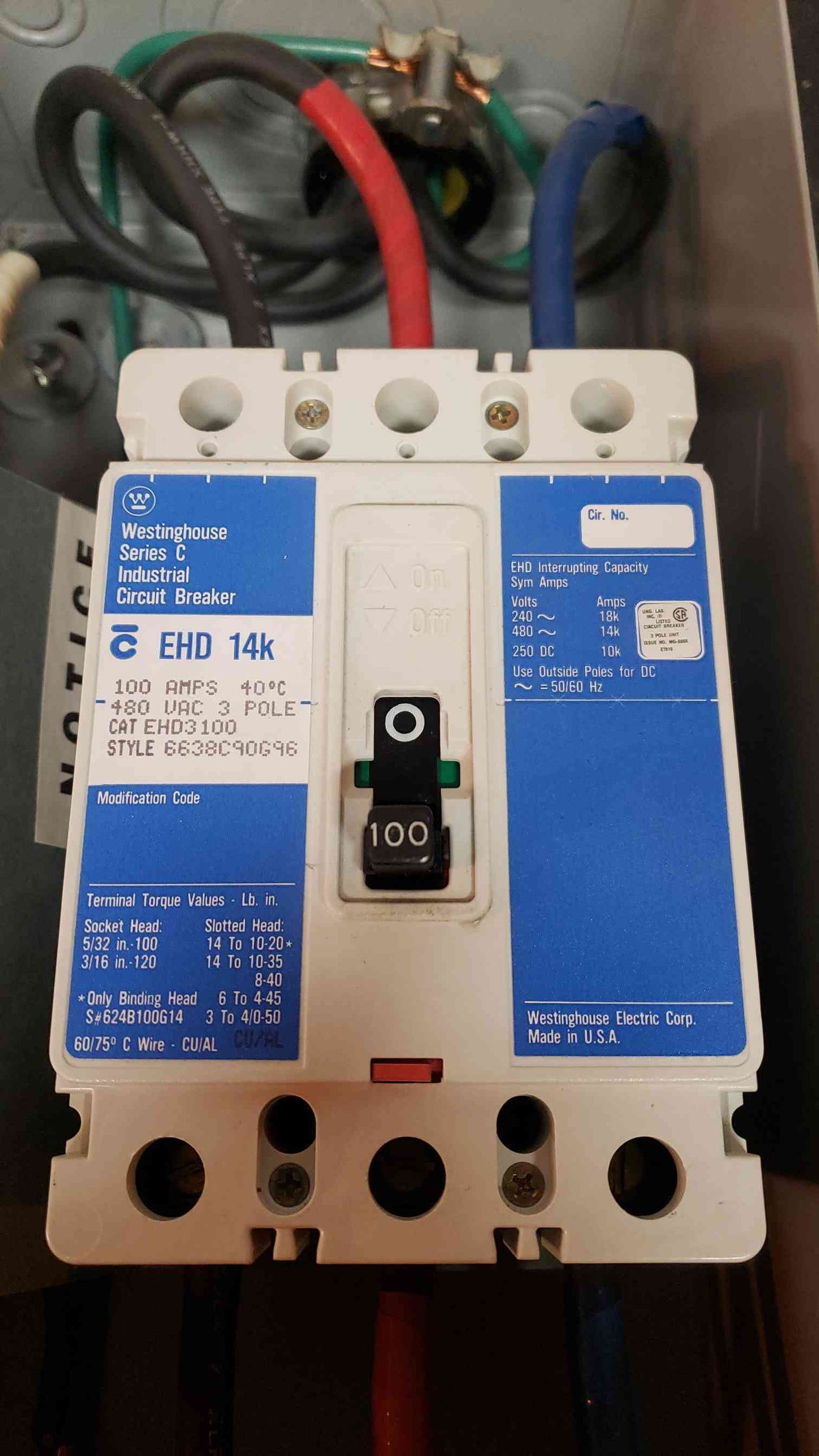 EHD3100 100A Breaker Disconnect Enclosed SFDN100 (SKU: 4947AA)(4947AA)