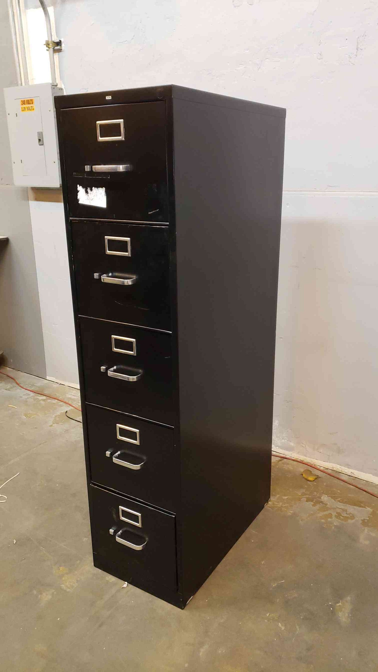 Hon Black 5 Drawer Filling Cabinet (1164AA)(1164AA)