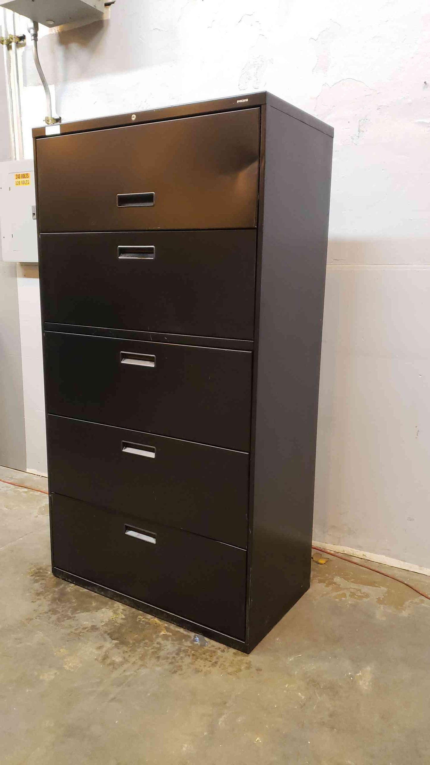 Hon Large Black 5 Drawer Filling Cabinet (1165AA)(1165AA)