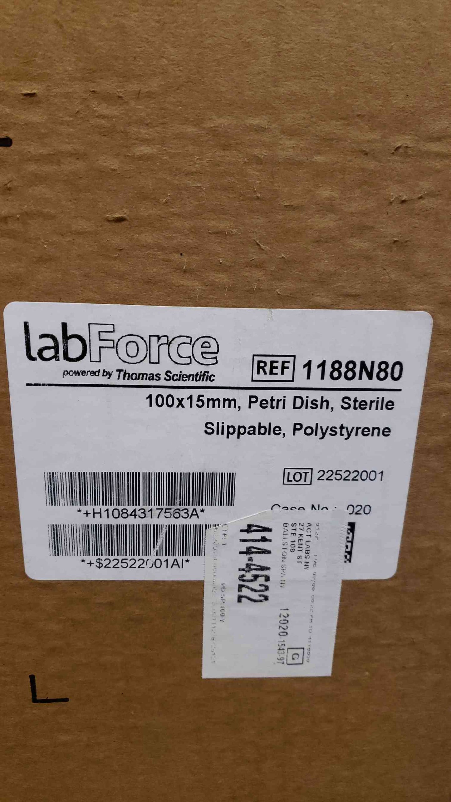 Lot of 2000 Lab Force 100x15mm Sterile Petri Dish (SKU: 4409AA)