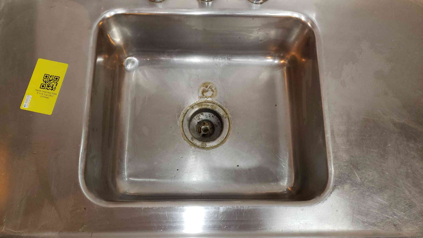 Stainless Steel 8' Sink Top with Backsplash & Faucet (SKU: 2970AA)(2970AA)