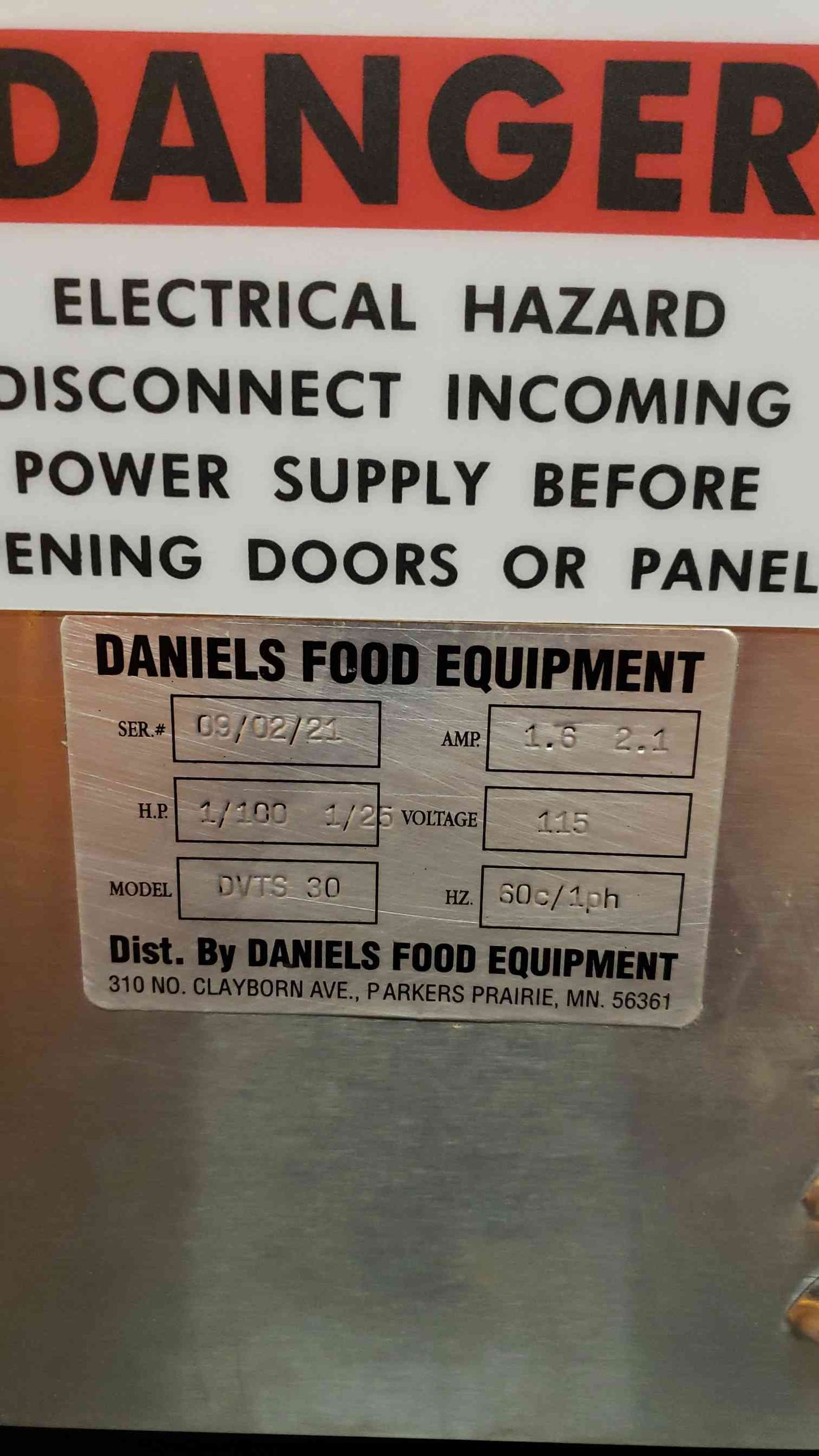 DVTS-30 Daniels 25 Lb. Vacuum Tumbler/Marinader '21 (SKU: 2990AA)(2990AA)
