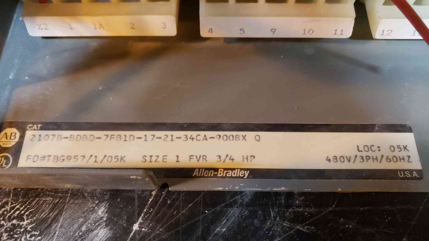 AllenBradley Size 1 3/4HP 480V 2107BBDBD7FB1D (SKU: 3462AA)(3462AA)
