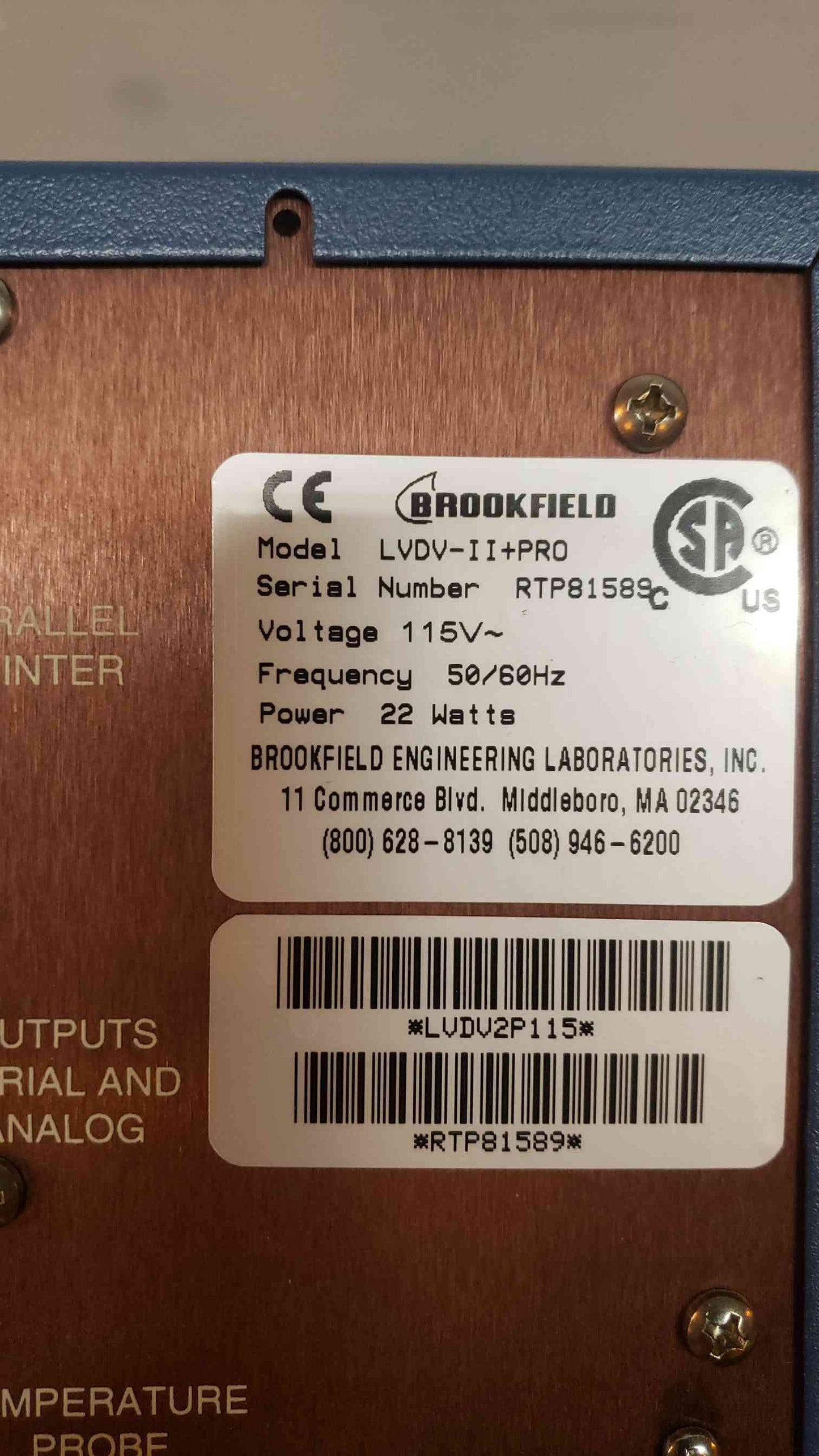 Brookfield Viscometer LVDV-II+PRO w/ Carrying Case (SKU: 4463AA)