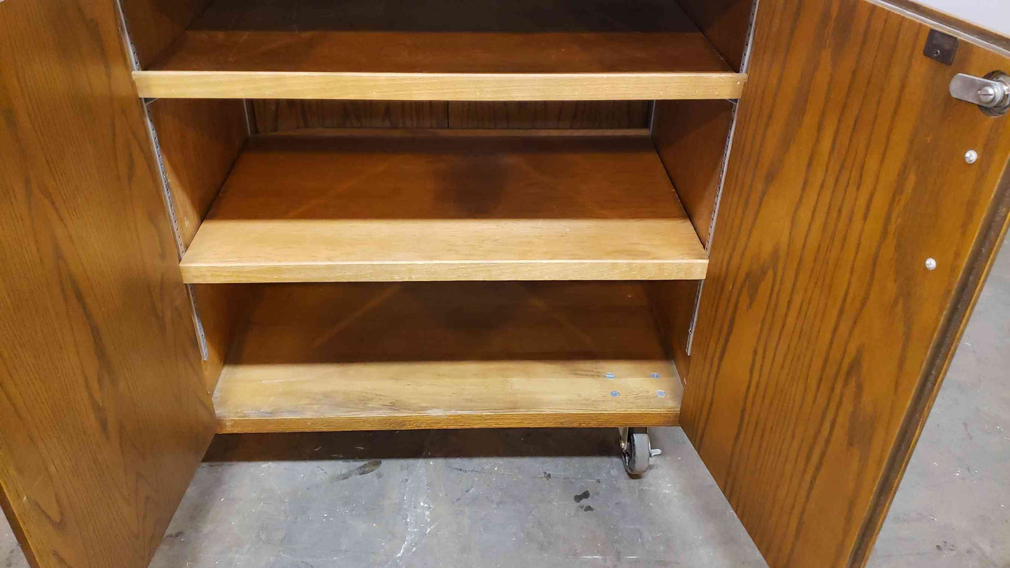 Kewaunee Rolling Wood Lab Storage Cabinet Chem Resistant Top 52x24x36 (SKU: 4002AA)(4002AA)