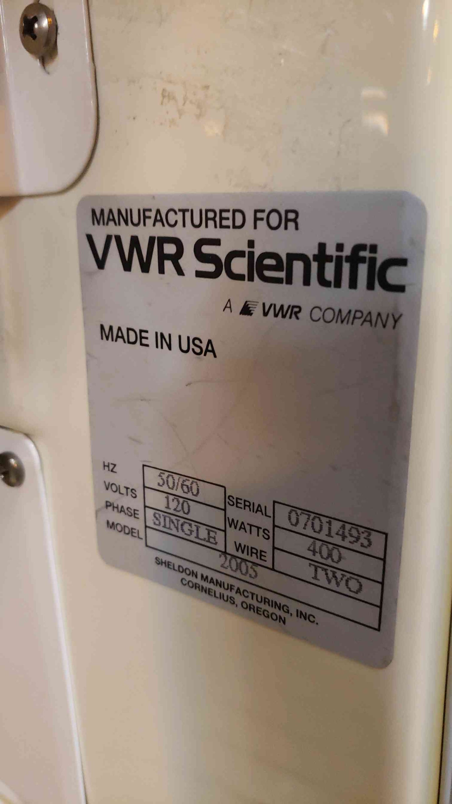 VWR Scientific Low Temperature Incubator Model 2005 (SKU: 4008AA)(4008AA)