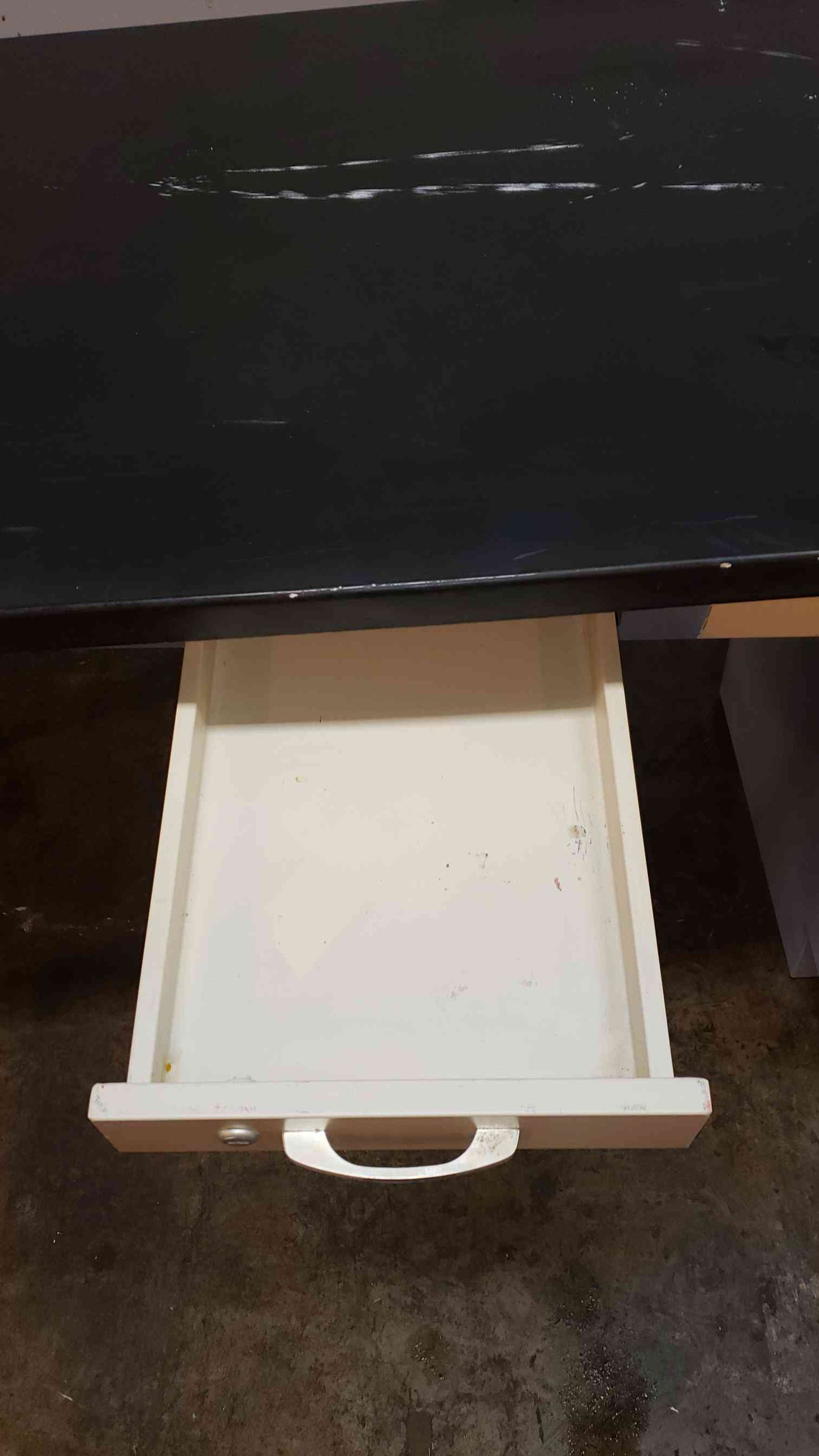 6' Blue and Gray Table W/ 5 Drawer Kewaunee Casework (1369AA)(1369AA)
