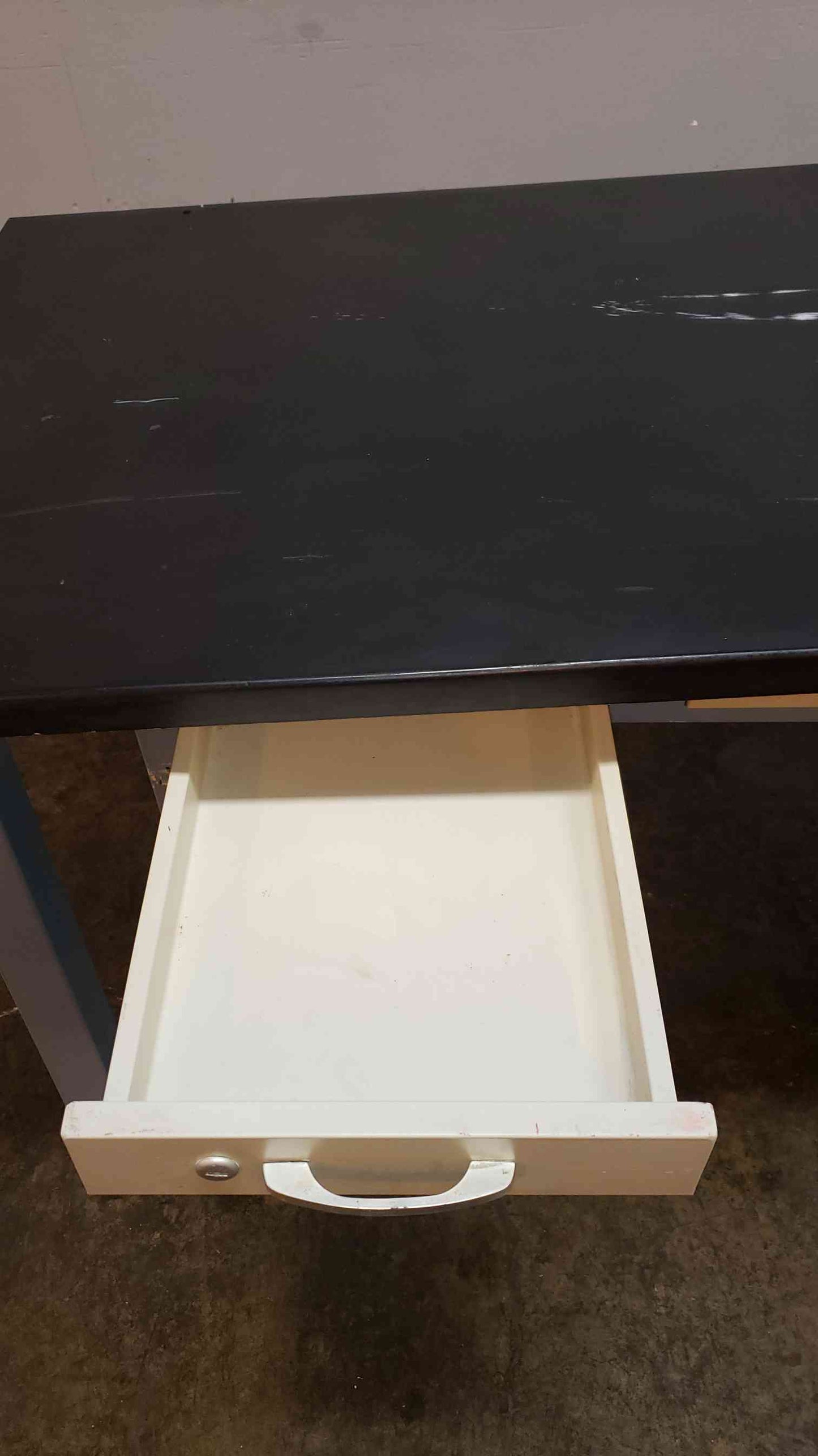 6' Blue and Gray Table W/ 5 Drawer Kewaunee Casework (1369AA)(1369AA)