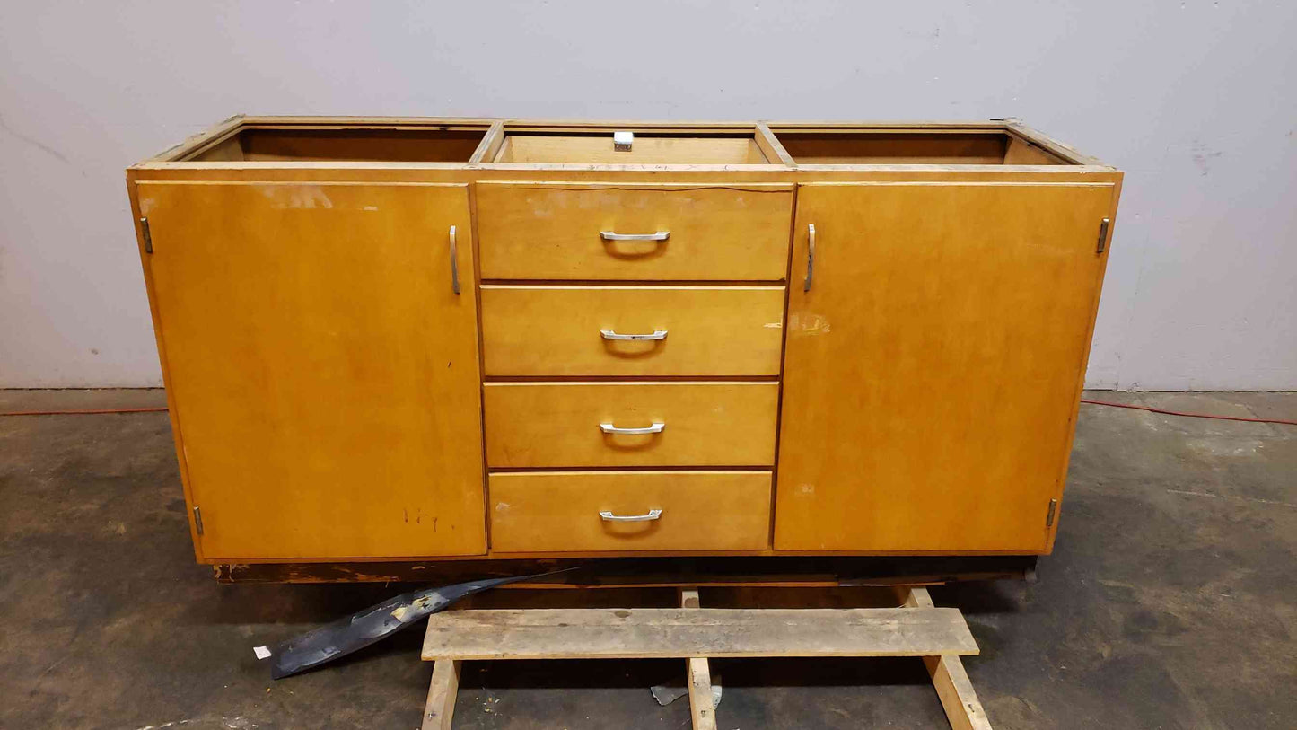 6' Wooden Kewaunee Casework W/ 4 Drawers 2 Doors (1374AA)(1374AA)