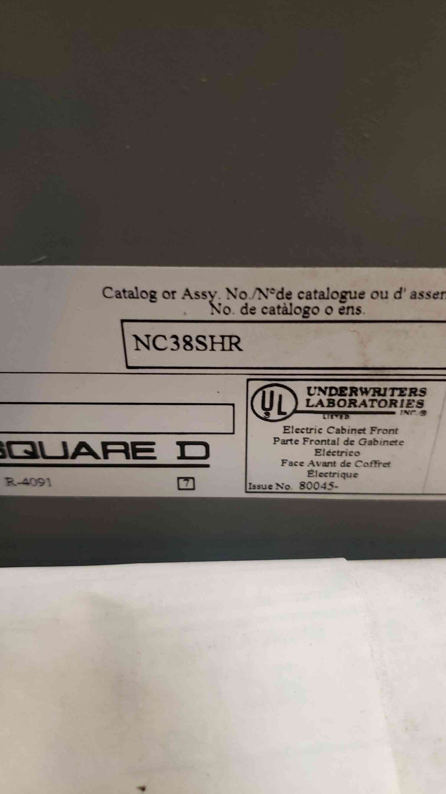 100A NF Square D Panel Board NC38SHR w/ Main 480V LOADED(100299)