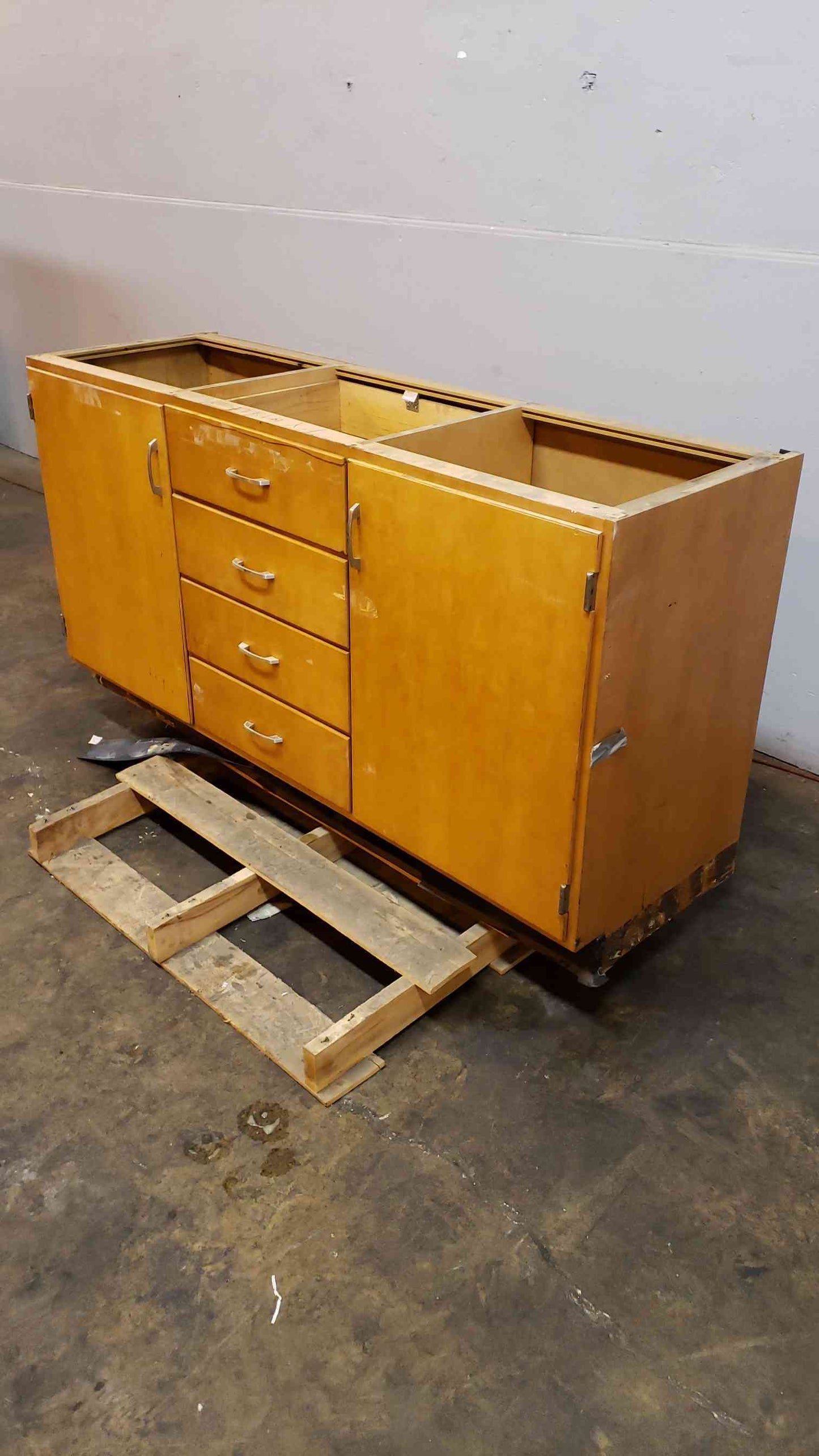 6' Wooden Kewaunee Casework W/ 4 Drawers 2 Doors (1374AA)(1374AA)