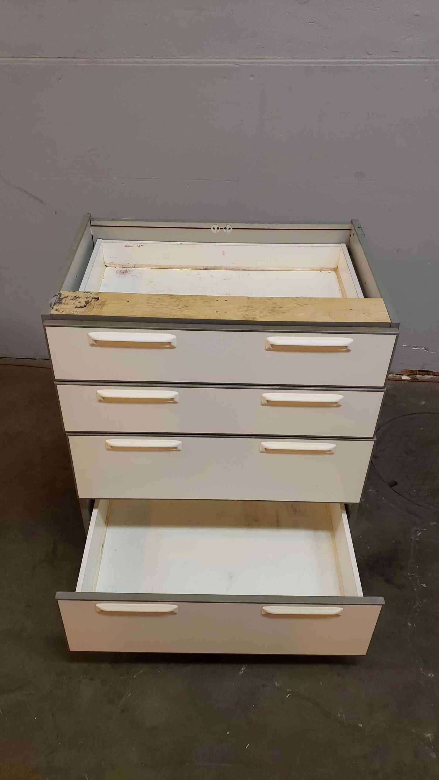 30" Recessed Wooden Casework W/ 4 Drawers(Q16663)