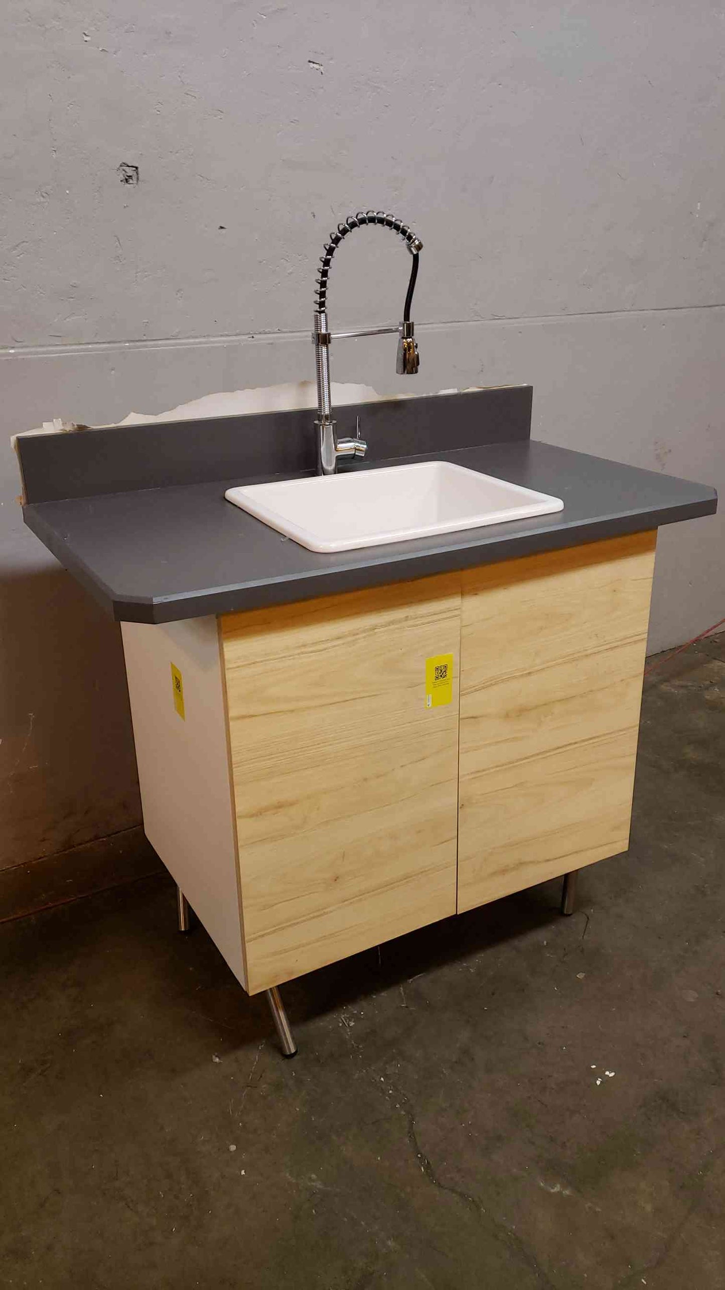 4' Lab Sink Base W/ Sink Basin & Extendable Faucet(2415AA)