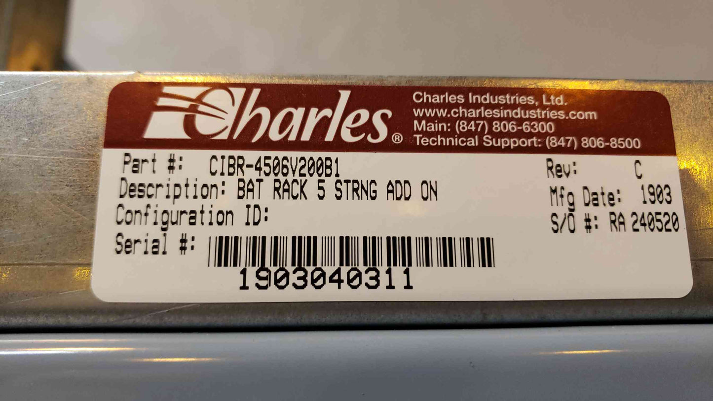 NEW Charles Industries 10 String Battery Rack w/ Disconnects(100587)
