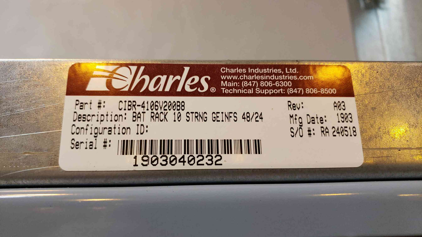 NEW Charles Industries 10 String Battery Rack w/ Disconnects(100587)