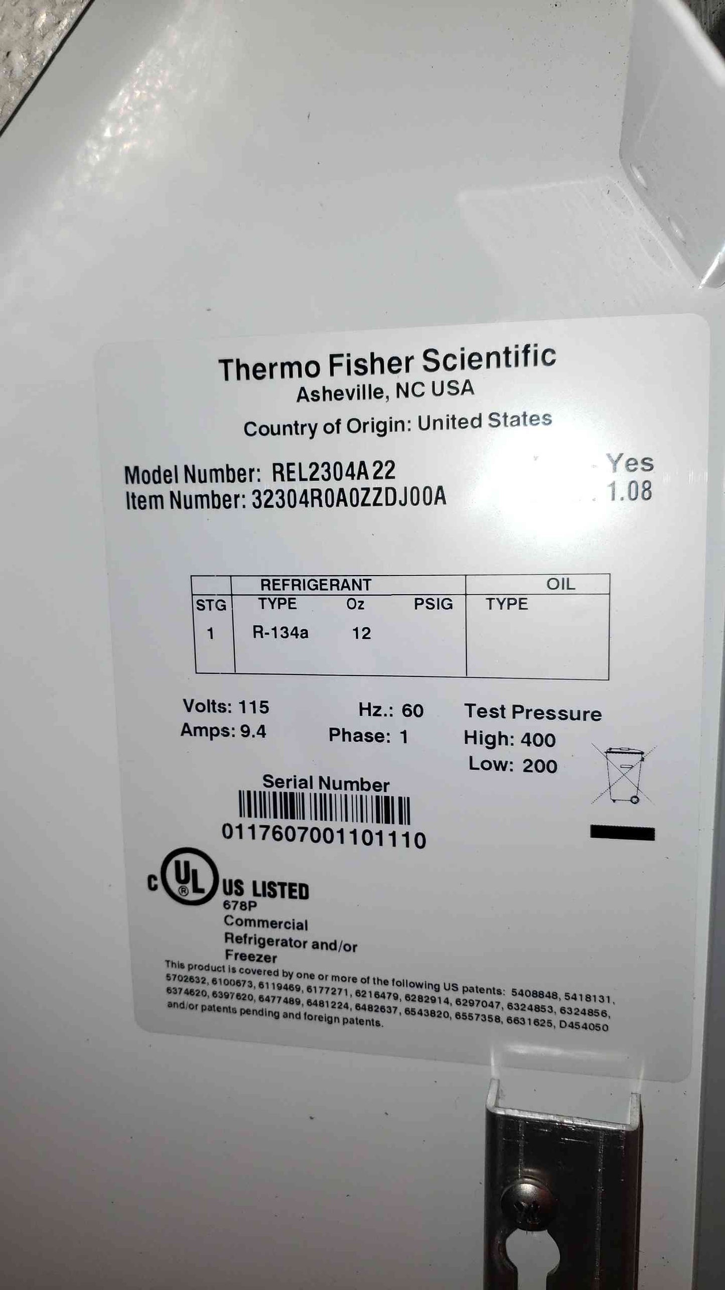 TESTED Thermo Scientific Lab Refrigerator REL2304A22 REVCO (SKU: 1929AA)(1929AA)