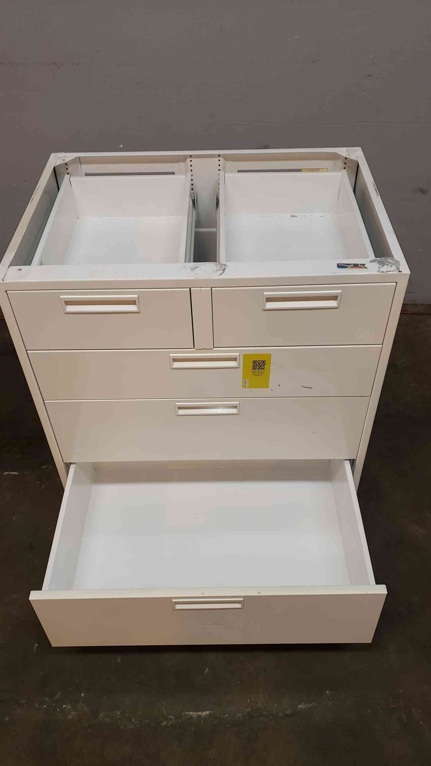 White 30" Fisher Hamilton Casework W/ 5 Drawers(3870AA)