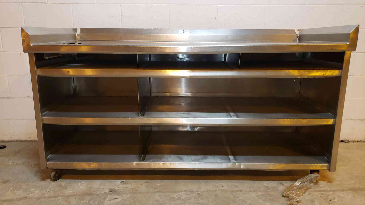 6' Rolling Stainless Cafeteria Prep Table Cart(100524)