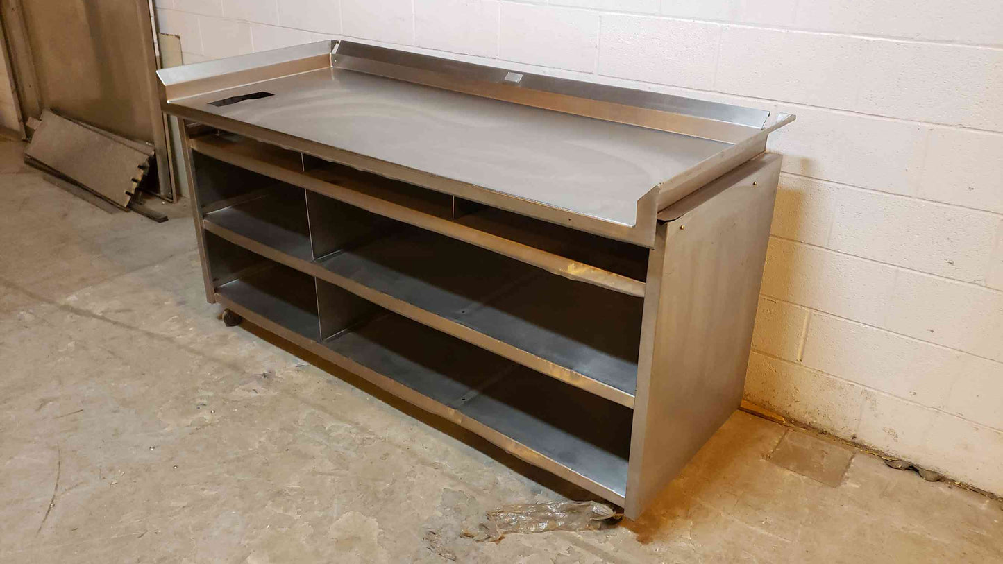 6' Rolling Stainless Cafeteria Prep Table Cart(100524)