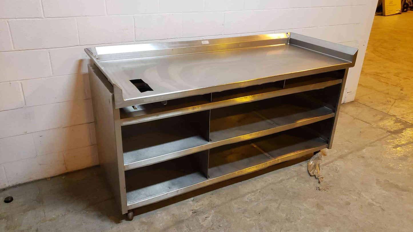 6' Rolling Stainless Cafeteria Prep Table Cart(100524)