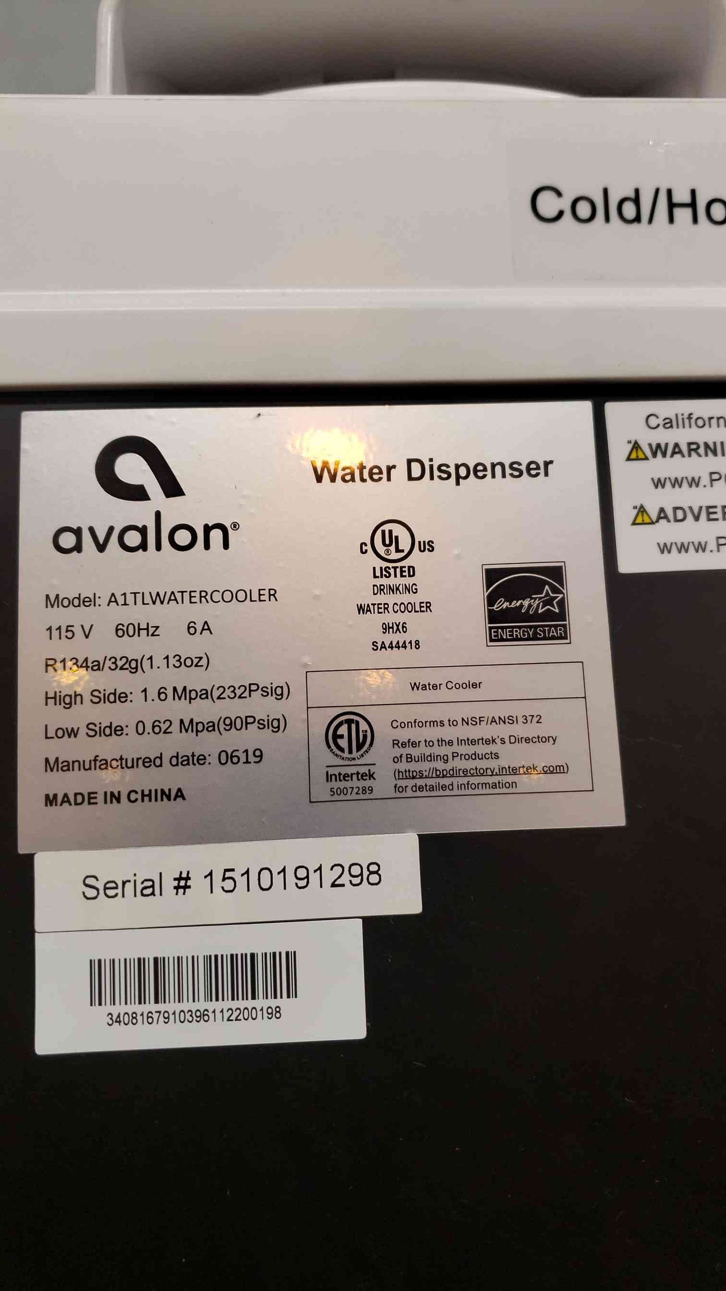Avalon Water Dispenser A1TLWATERCOOLER (SKU: 3908AA)(3908AA)