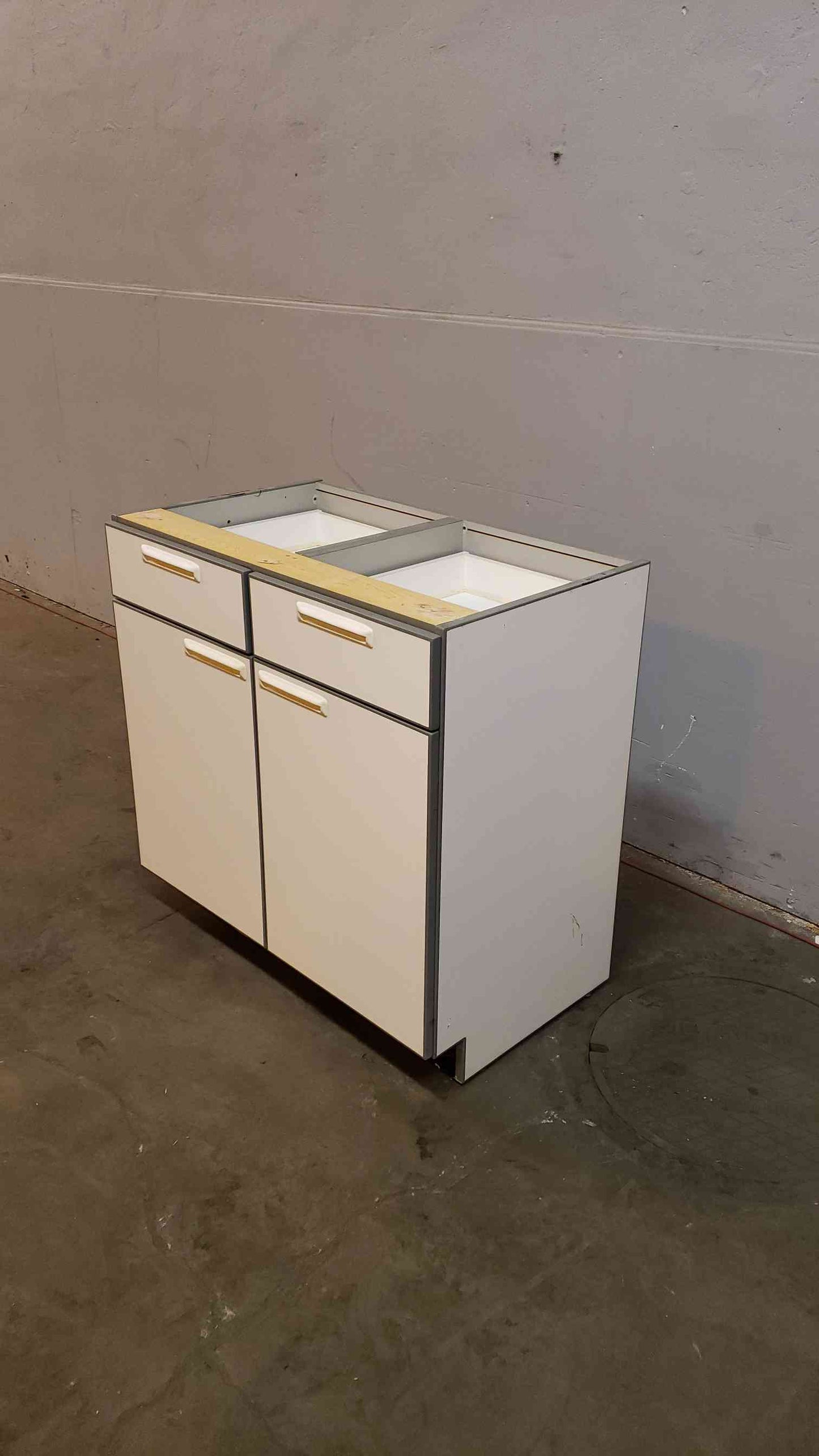 3' Recessed Wooden Casework W/ 2 Drawers 2 Doors(Q16651)