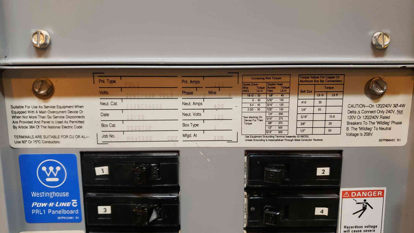 Westinghouse 6' Panel Box (SKU: 3393AA)(3393AA)