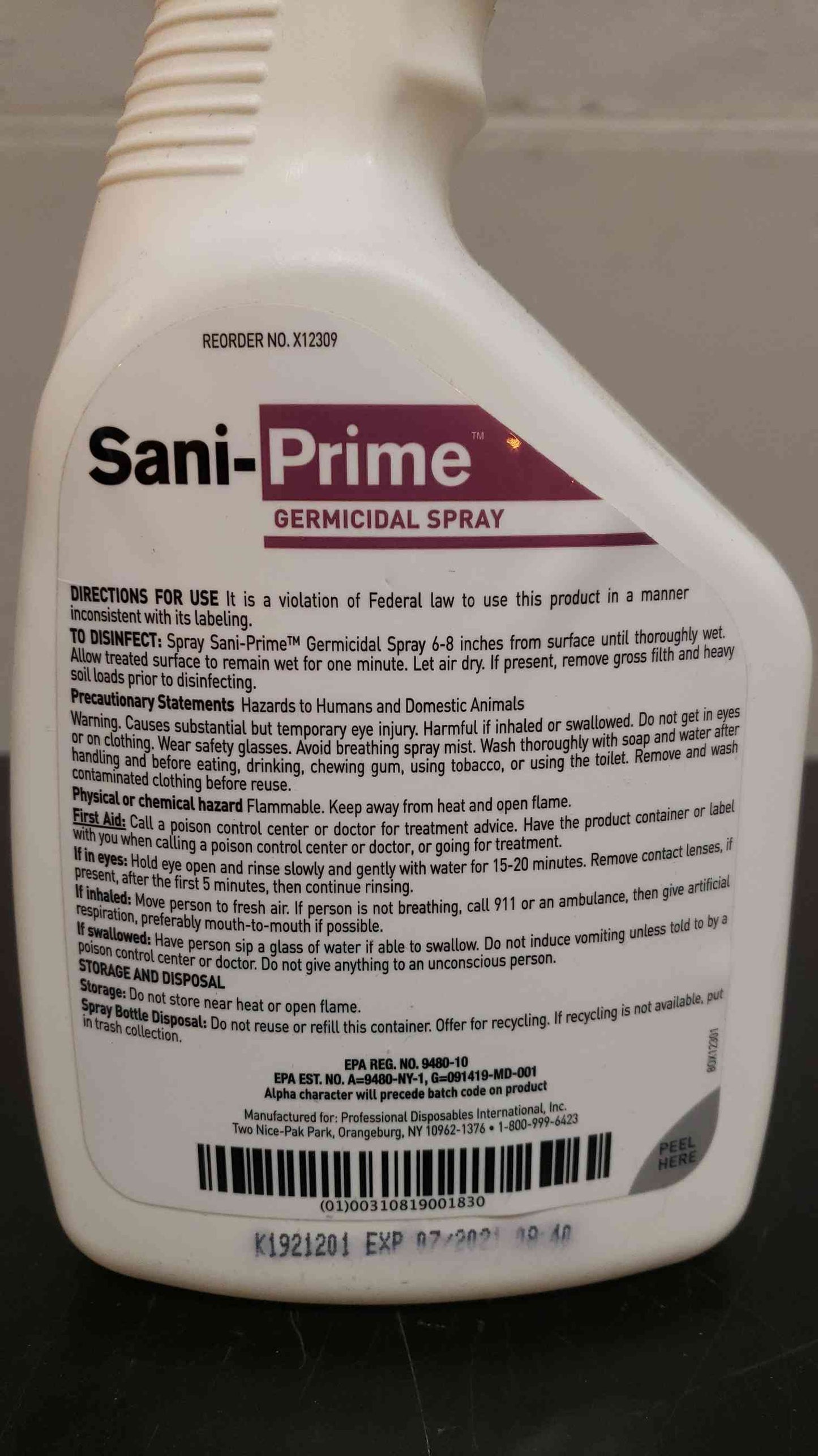 Lot of 5 PDI Sani Germicidal Spray Sani-24 Bactericidal Virucidal 32 oz Spray(4897AA)